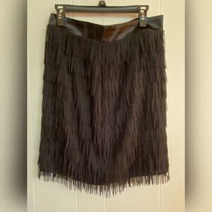 New York & Co Skirt Women’s 8 Black Fringe Mini Flapper